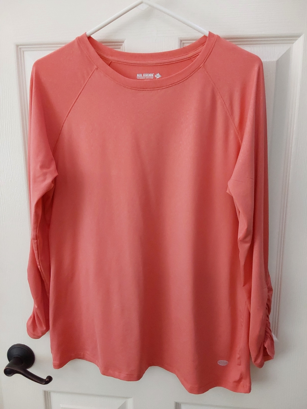 Reel Legends Coral-Peach Long Sleeve Women's Performance Tee